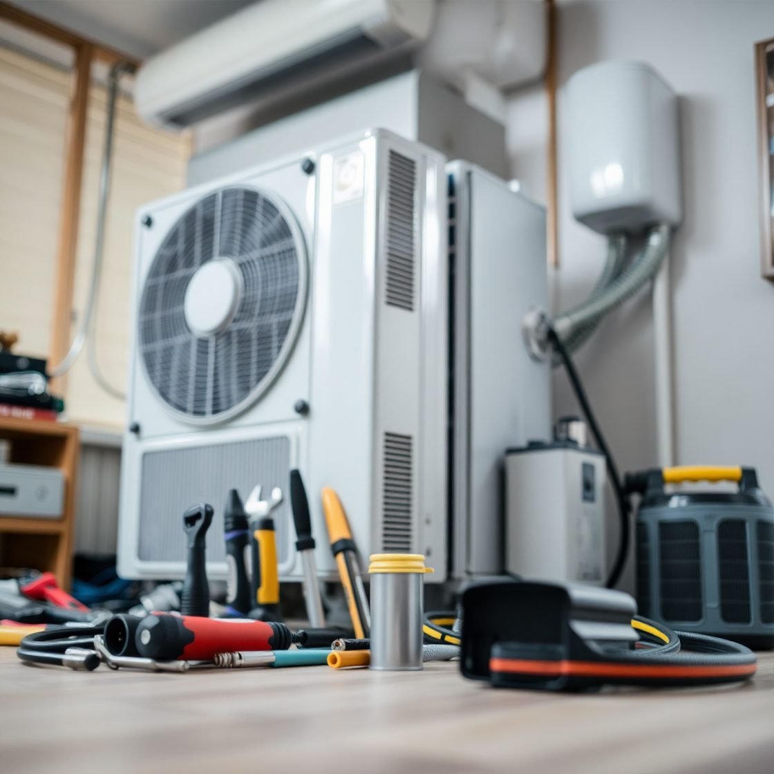 mini split and tools